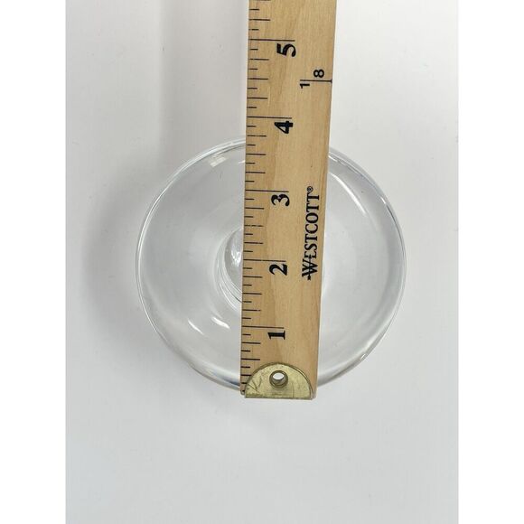 Dansk Lead Crystal Candle Taper Holder Heavy MCM Round 2.5” Tall 3.75” Wide - Picture 5 of 8
